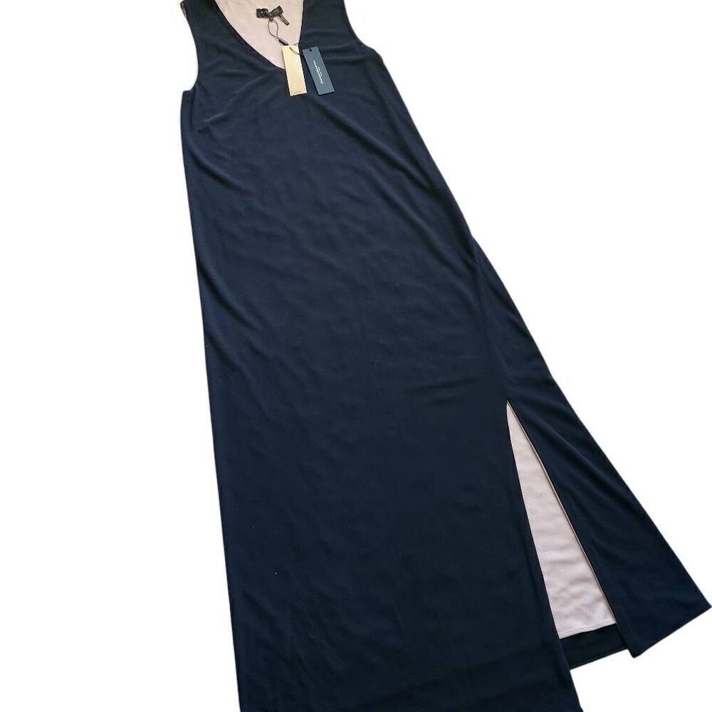 Donna Karan Dress Womens Small Maxi Reversible Classic Cocktail Wedding Black Nu - Picture 2 of 6